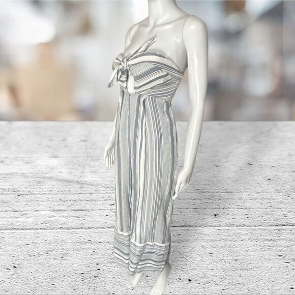 Red Carter 100% Cotton Strapless Striped Jumpsuit - Picture 2 of 8